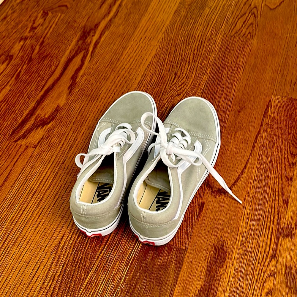 Sage green Vans.